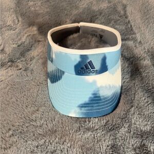 adidas Kids Light Blue Tie-Dye Visor with White Trim